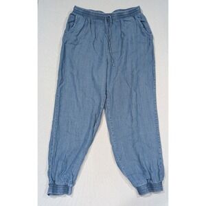 Velvet Heart Joggers Women Large Blue Excellent Chambray Elastic Waist Pants